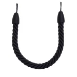 Black Linen Curtain Cable Holdback