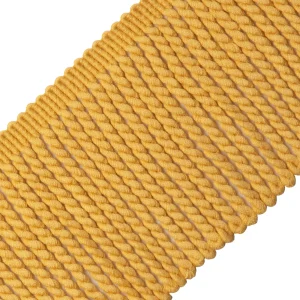 Golden yellow cotton bullion fringe trim – 4 inch decorative border by tasselora